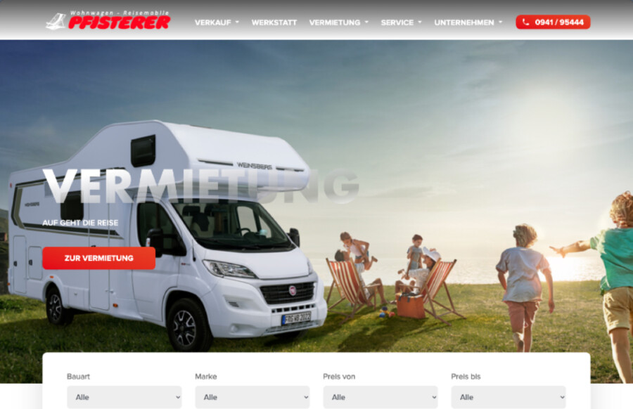 Screenshot Pfisterer Webseite - WordPress Webdesign