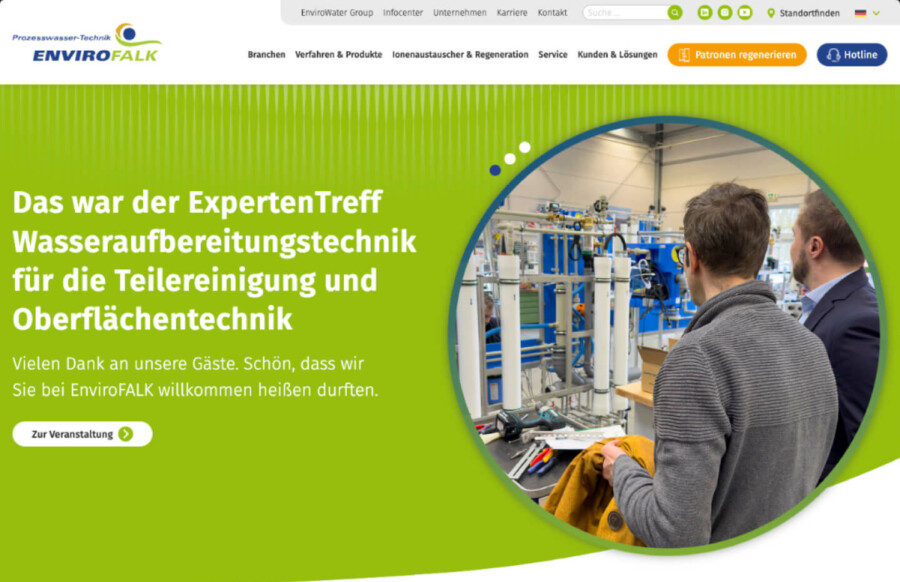 Screenshot Enviro Falk Webseite - WordPress Webdesign
