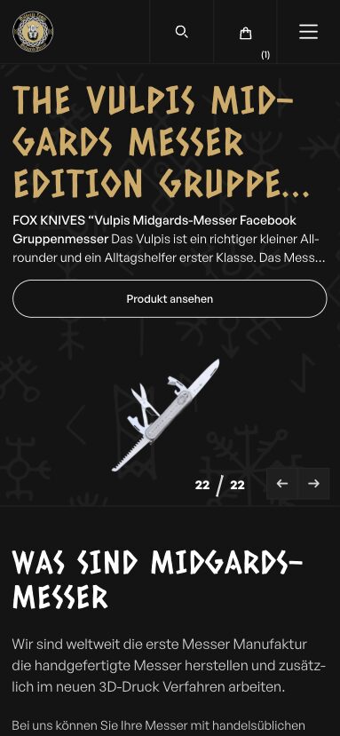 Mobile Ansicht des Midgards Messer Shops