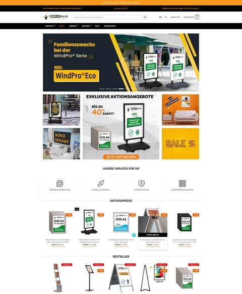 Screenshot Website Display Sales