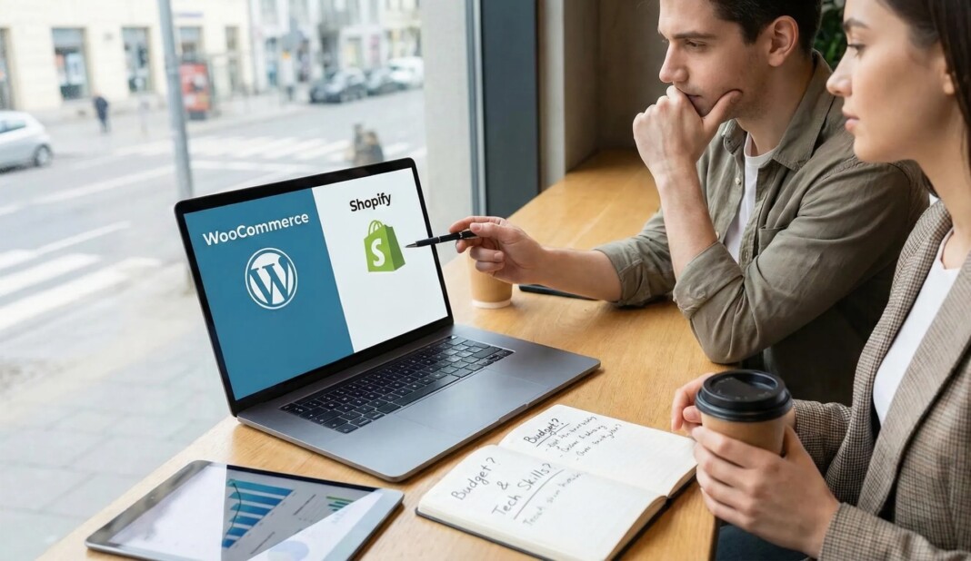 Personen besprechen eine Website am Laptop